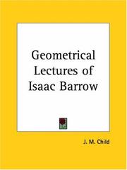 Cover of: Geometrical Lectures of Isaac Barrow by J. M. Child