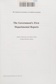 Cover of: The government's first departmental reports by Andrew Likierman