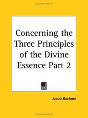 Cover of: Concerning the Three Principles of the Divine Essence, Part 2