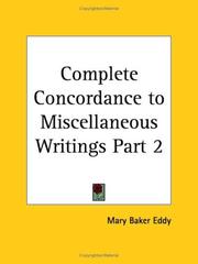 Cover of: Complete Concordance to Miscellaneous Writings, Part 2