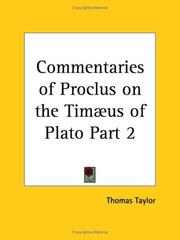 Cover of: Commentaries of Proclus on the Timæus of Plato, Part 2 by Thomas Taylor