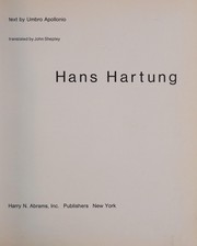 Cover of: Hans Hartung. by Hans Hartung