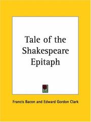 Cover of: Tale of the Shakespeare Epitaph