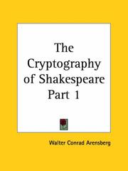 Cover of: The Cryptography of Shakespeare, Part 1