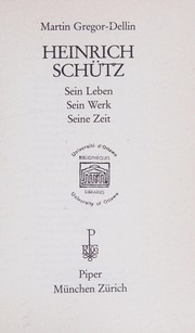 Cover of: Heinrich Schütz: sein Leben, sein Werk, seine Zeit