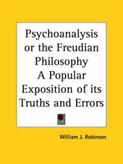 Book cover: Psychoanalysis or the Freudian Philosophy A Popular Exposition of its Truths and Errors | William J. Robinson