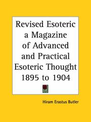 Cover of: Revised Esoteric a Magazine of Advanced and Practical Esoteric Thought 1895 to 1904