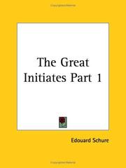 Cover of: The Great Initiates, Part 1 by Edouard Schure