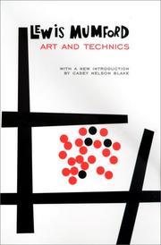 Cover of: Art and Technics by Lewis Mumford
