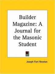 Cover of: Builder Magazine: A Journal for the Masonic Student