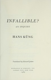 Cover of: Infallible? by Hans Küng