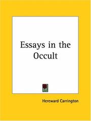 Cover of: Essays in the Occult