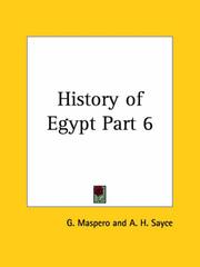 Cover of: History of Egypt, Part 6 by Gaston Maspero