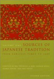 Cover of: Sources of Japanese Tradition (Second Edition), Volume One: From Earliest Times to 1600