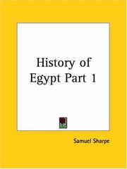 Cover of: History of Egypt, Part 1