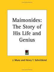 Cover of: Maimonides by J. Munz