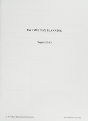 Cover of: Keir's Income Tax Planning Textbook 2015