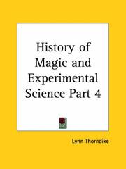 Cover of: History of Magic and Experimental Science, Part 9 by Lynn Thorndike