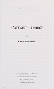 Cover of: L' Affaire Lerouge by Émile Gaboriau