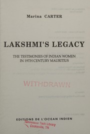 Cover of: Lakshmi's legacy by Marina Carter