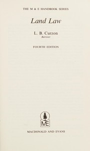 Land law by L. B. Curzon