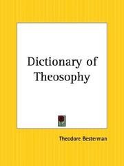 Cover of: Dictionary of Theosophy