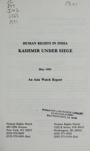 Cover of: India by James A. Goldston, Patricia Gossman, Asia Watch Committee (U. S.), Human Rights Watch (Organization)