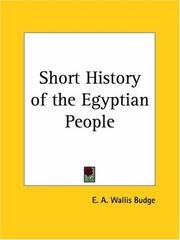 Cover of: Short History of the Egyptian People by Ernest Alfred Wallis Budge