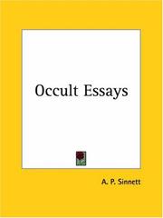 Cover of: Occult Essays by Alfred Percy Sinnett
