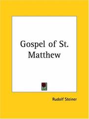 Cover of: Gospel of St. Matthew by Rudolf Steiner