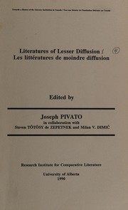 Cover of: Literatures of lesser diffusion by edited by Joseph Pivato in collaboration with Steven Tötösy de Zepetnek and Milan V. Dimić with the assistance of Charlotte Garrett and Lise-Anne Lavigne.
