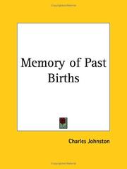 Cover of: Memory of Past Births by Charles Johnston