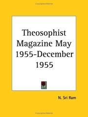 Cover of: Theosophist Magazine May 1955-December 1955 by Sri Ram, N.