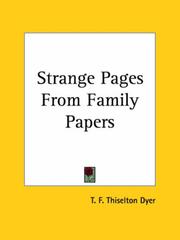 Cover of: Strange Pages From Family Papers by T. F. Thiselton Dyer