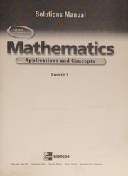 Cover of: Mathematics: Applications and Concepts, Course 3, Solutions Manual