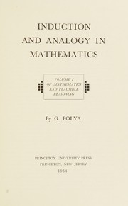 Cover of: Mathematics and Plausible Reasoning, Volume 1 by George Pólya