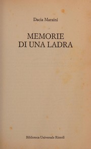 Cover of: Memorie di una ladra