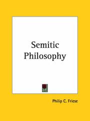 Cover of: Semitic Philosophy | Philip C. Friese