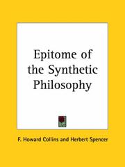 Cover of: Epitome of the Synthetic Philosophy