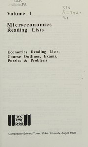 Cover of: Microeconomics Reading Lists (Economics Reading Lists, Course Outlines, Exams, Puzzles & P)