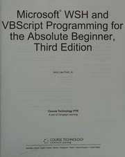 Cover of: Microsoft WSH and VBScript programming for the absolute beginner by Jerry Lee Ford