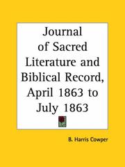 Cover of: Journal of Sacred Literature and Biblical Record, April 1863 to July 1863