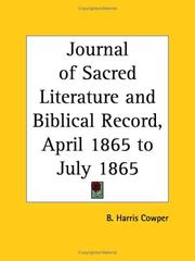 Cover of: Journal of Sacred Literature and Biblical Record, April 1865 to July 1865