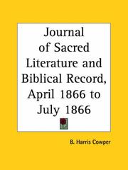 Cover of: Journal of Sacred Literature and Biblical Record, April 1866 to July 1866