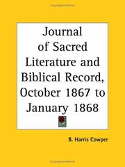 Cover of: Journal of Sacred Literature and Biblical Record, October 1867 to January 1868