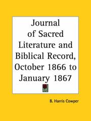 Cover of: Journal of Sacred Literature and Biblical Record, October 1866 to January 1867