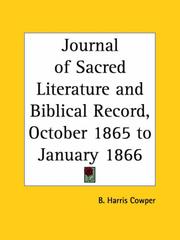 Cover of: Journal of Sacred Literature and Biblical Record, October 1865 to January 1866