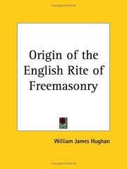 Cover of: Origin of the English Rite of Freemasonry