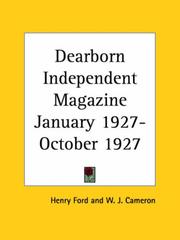Cover of: Dearborn Independent Magazine January 1927-October 1927 by Henry Ford