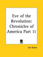Cover of: Eve of the Revolution by Carl Becker